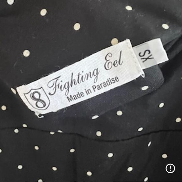 Fighting Eel Black Bodycon Skirt with Polka Dots XS - Picture 3 of 5